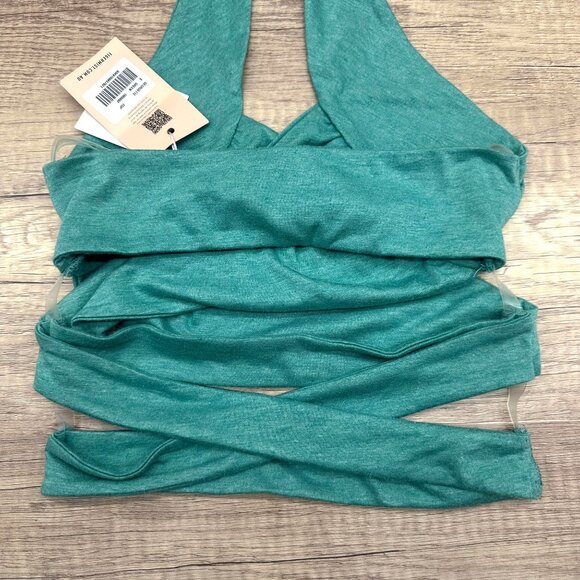Tiger Mist Teal Wrap Crop Top - Picture 5 of 12